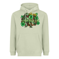 Matcha Happy St. Patrick's Day T-Rex Heavyweight Hoodie - HowdyJamesFarm