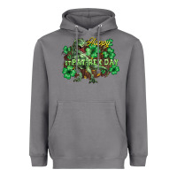 Storm Happy St. Patrick's Day T-Rex Heavyweight Hoodie - HowdyJamesFarm