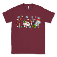 Burgundy christmas nurse Classic Tee - MaliasSmallBusiness