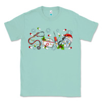 Seafoam christmas nurse Classic Tee - MaliasSmallBusiness