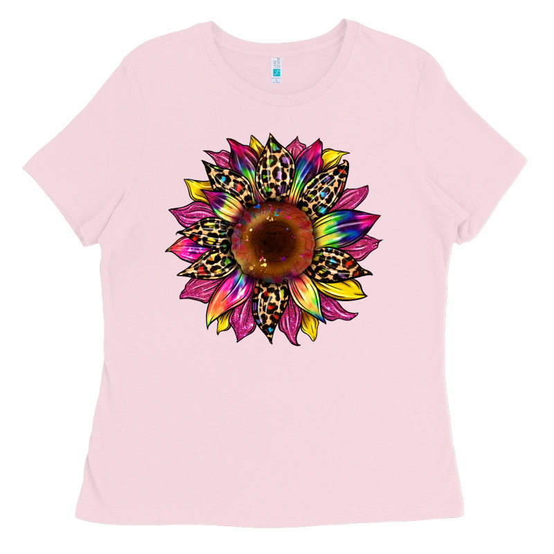 Tie Dye Leopard Sunflower Ladies Tee by Artiststas | Teevron