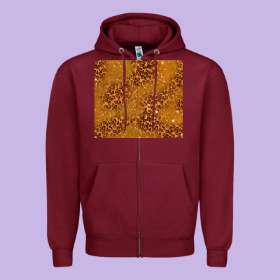 Glitter Cowhide Zipper Hoodie Designed By Tumblerdesignbyshophia