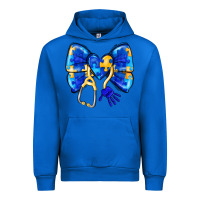 Cobalt Down Syndrome Ribbon Urban Hoodie - CowhideDigitalArt