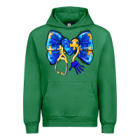Emerald Down Syndrome Ribbon Urban Hoodie - CowhideDigitalArt
