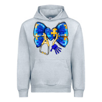 Heather Grey Down Syndrome Ribbon Urban Hoodie - CowhideDigitalArt