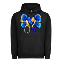 Pigment Black Down Syndrome Ribbon Urban Hoodie - CowhideDigitalArt