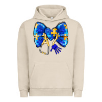 Pigment French Oak Down Syndrome Ribbon Urban Hoodie - CowhideDigitalArt