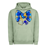 Pigment Oil Green Down Syndrome Ribbon Urban Hoodie - CowhideDigitalArt