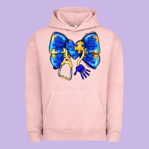 Down Syndrome Ribbon Urban Hoodie Designed By Cowhidedigitalart