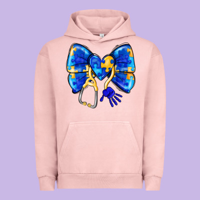 Down Syndrome Ribbon Urban Hoodie Designed By Cowhidedigitalart