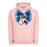 Pigment Salmon Down Syndrome Ribbon Urban Hoodie - CowhideDigitalArt