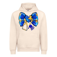 Sandshell Down Syndrome Ribbon Urban Hoodie - CowhideDigitalArt