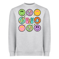 Heather Grey easter day smiley faces Heavyweight Sweatshirt - Artiststas
