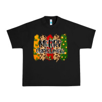Black merry christmas brushstrokes Urban Heavy Tee - MaliasSmallBusiness