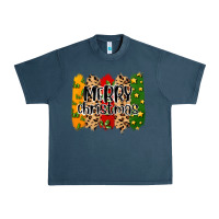 Midnight Navy merry christmas brushstrokes Urban Heavy Tee - MaliasSmallBusiness