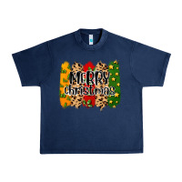 Navy merry christmas brushstrokes Urban Heavy Tee - MaliasSmallBusiness