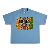 Pebble Blue merry christmas brushstrokes Urban Heavy Tee - MaliasSmallBusiness
