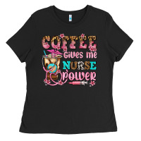 Black coffee gives me nurse power Ladies Tee - AdoDesignShop