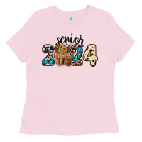 Bubblegum Pink Western Senior 2024 cow Ladies Tee - RanaPortraitStore