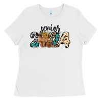White Western Senior 2024 cow Ladies Tee - RanaPortraitStore
