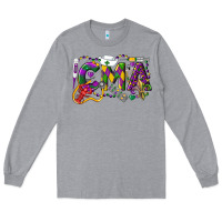 Heather Grey CMA Certified Medical Assistant Mardi Gras Long Sleeve Tee - LillyAllenDesigns
