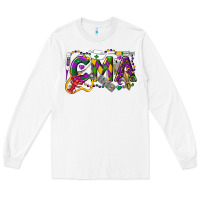 White CMA Certified Medical Assistant Mardi Gras Long Sleeve Tee - LillyAllenDesigns