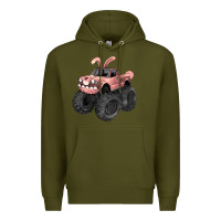 Army Green Easter monster truck Easter Day Premium Hoodie - HowdyJamesFarm