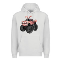Dove Grey Easter monster truck Easter Day Premium Hoodie - HowdyJamesFarm
