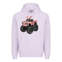 Lilac Easter monster truck Easter Day Premium Hoodie - HowdyJamesFarm