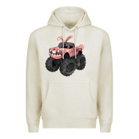 Oatmeal Heather Easter monster truck Easter Day Premium Hoodie - HowdyJamesFarm