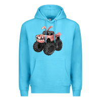 Ocean Blue Easter monster truck Easter Day Premium Hoodie - HowdyJamesFarm