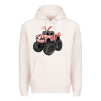 Pale Pink Easter monster truck Easter Day Premium Hoodie - HowdyJamesFarm