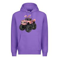 Purple Easter monster truck Easter Day Premium Hoodie - HowdyJamesFarm