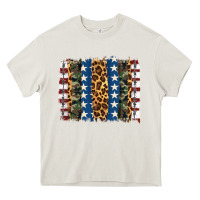 Cream usa army pattern brushstroke Heavy Core Tee - Artiststas