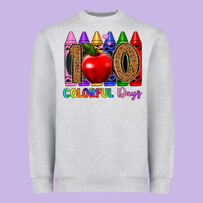 100 Colorful Day S Heavyweight Sweatshirt Designed By Artiststas