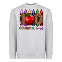 Heather Grey 100 colorful day s Heavyweight Sweatshirt - Artiststas