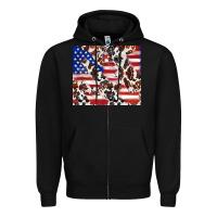Black cowhide amerikan flag Zipper Hoodie - TumblerDesignByShophia