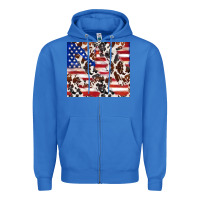 True Royal cowhide amerikan flag Zipper Hoodie - TumblerDesignByShophia