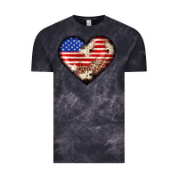 Cloud Black western usa flag heart Vintage Tee - JahusDesignShop
