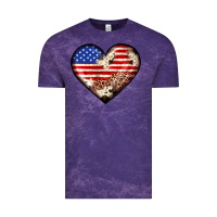 Cloud Purple western usa flag heart Vintage Tee - JahusDesignShop