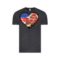 Vintage Black western usa flag heart Vintage Tee - JahusDesignShop
