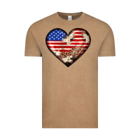 Western Usa Flag Heart Vintage Tee | Teevron