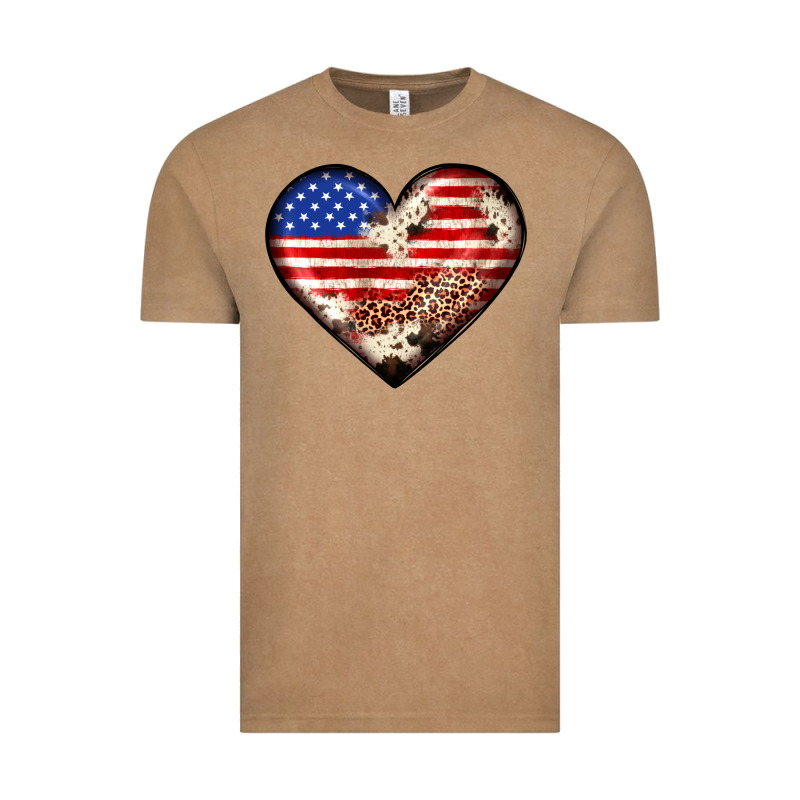 Western Usa Flag Heart Vintage Tee by JahusDesignShop | Teevron