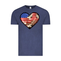 Vintage Denim western usa flag heart Vintage Tee - JahusDesignShop