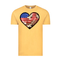 Vintage Mustard western usa flag heart Vintage Tee - JahusDesignShop