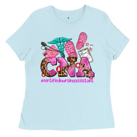 Baby Blue cna certified nursing assistant Ladies Tee - AdoDesignShop