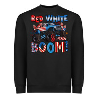 Black red white and boom 4th of july Heavyweight Sweatshirt - Artiststas
