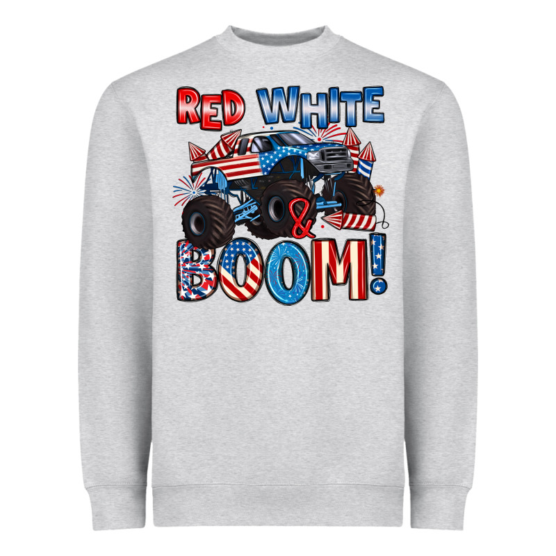 Red White And Boom 4th Of July Heavyweight Sweatshirt by Artiststas | Teevron