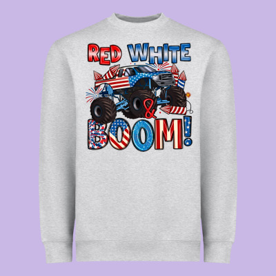 Red White And Boom 4th Of July Heavyweight Sweatshirt Designed By Artiststas