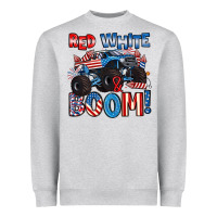 Heather Grey red white and boom 4th of july Heavyweight Sweatshirt - Artiststas